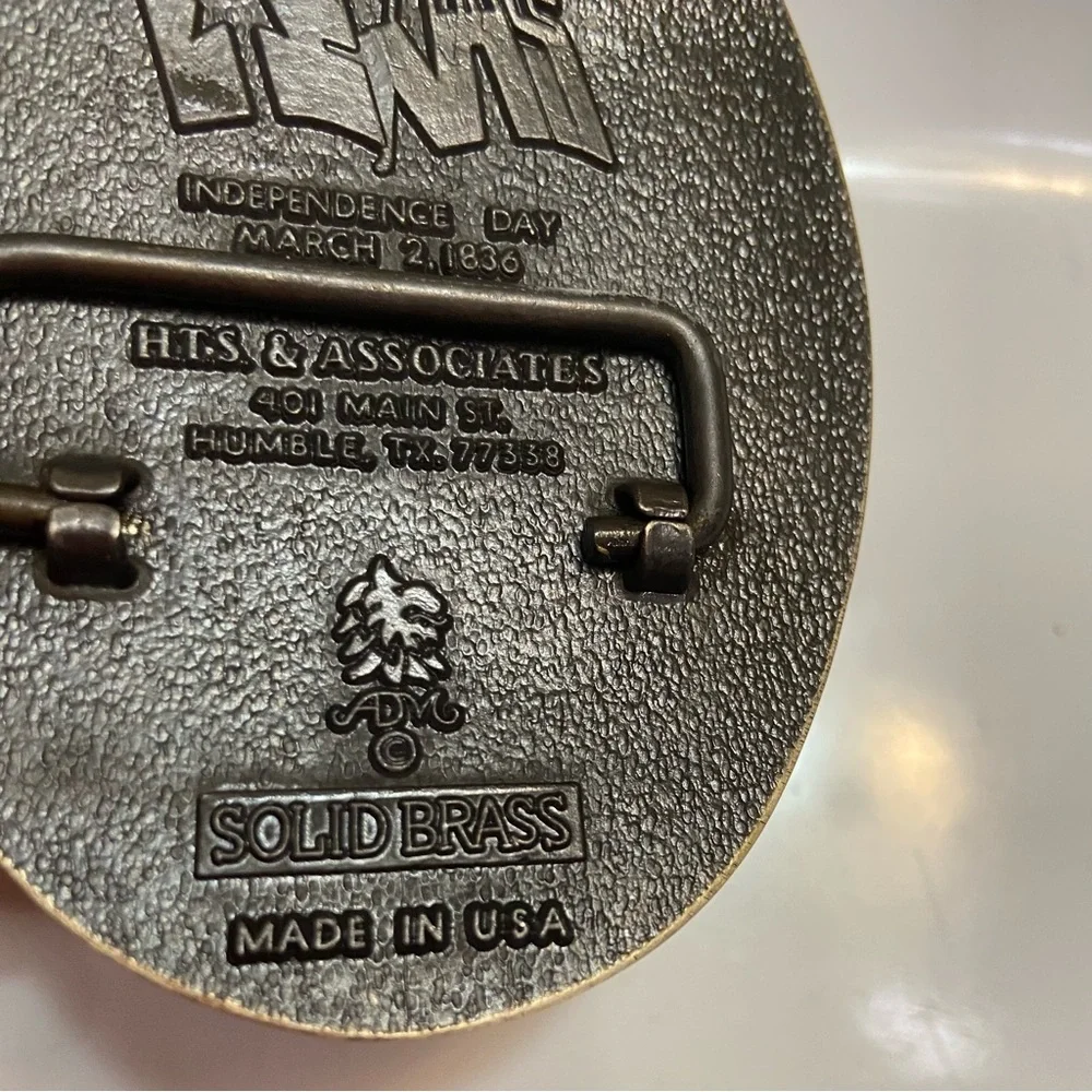 TEXAS Solid Brass Collector Belt Buckle